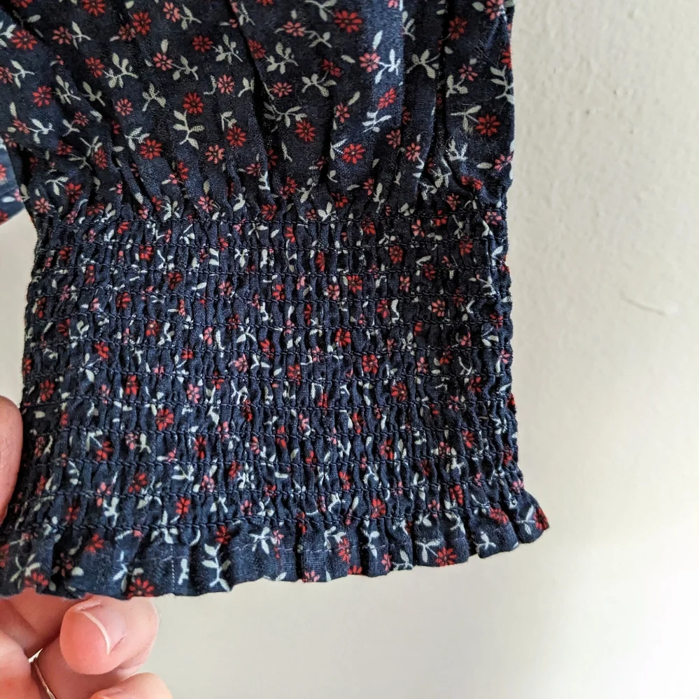 Sold! NWT Madewell Tie-Back Peplum Puff Sleeve Top - Picture 9 of 15